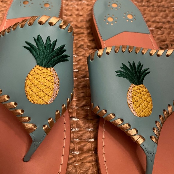 Jack Rogers Pineapple Embroidered Sandals - Picture 2 of 8